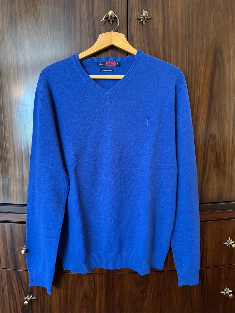 Johnnie-O Royal Blue V-Neck Men's Cashmere Sweater